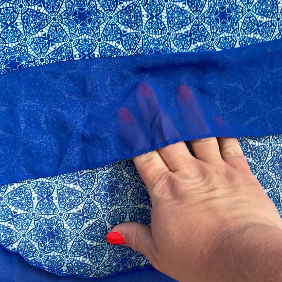 Lane Bryant Blue Patterned Midi Dress - Picture 2 of 6